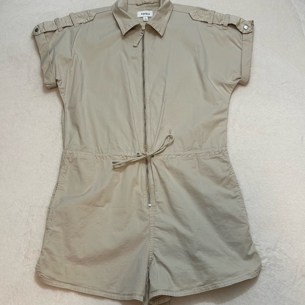 Pistola Light Tan Zip-Up Romper